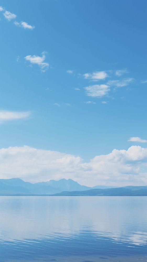 Aesthetic Lake and large blue sky landscape wallpaper outdoors horizon nature.