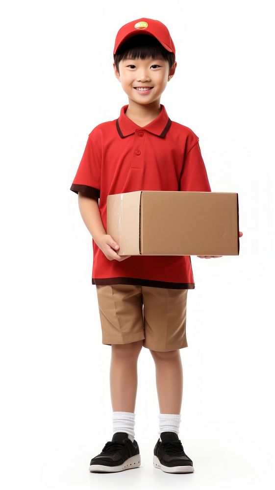 Delivery person cardboard child box. AI generated Image by rawpixel.
