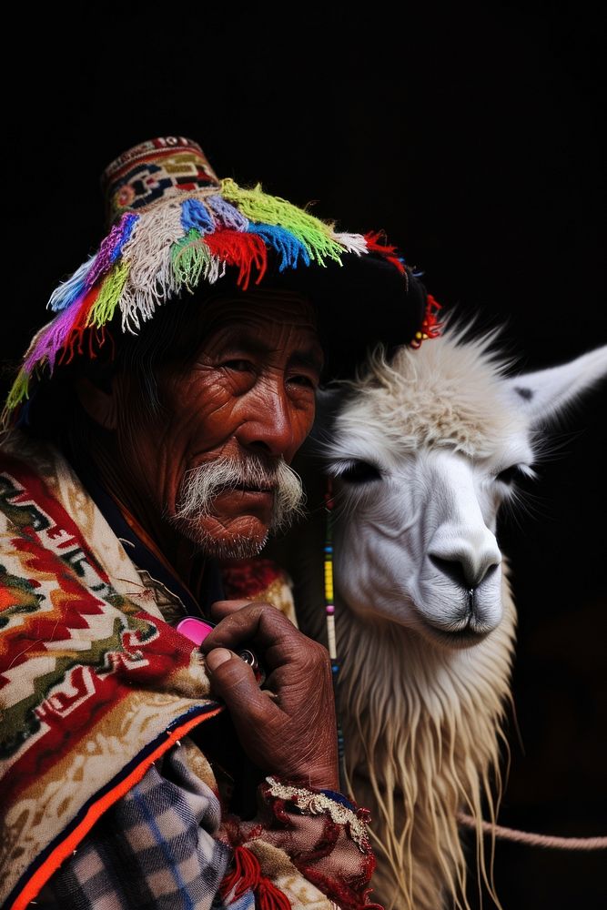 Portrait of a Lama portrait animal mammal.