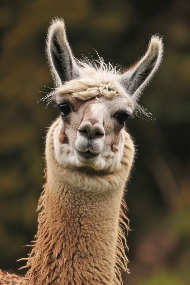 Portrait of a Lama wildlife portrait animal.