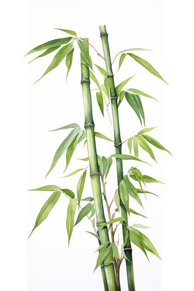 A bamboo plant white background freshness.
