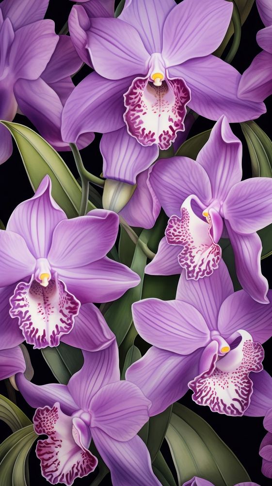 Orchid flower purple petal plant. AI generated Image by rawpixel.