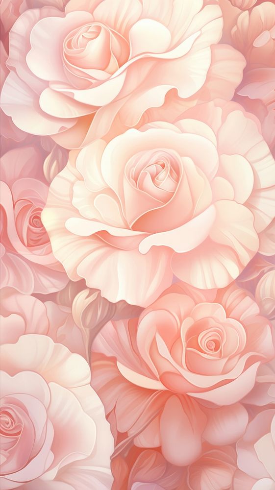  A rose flower wallpaper pattern petal plant. AI generated Image by rawpixel.