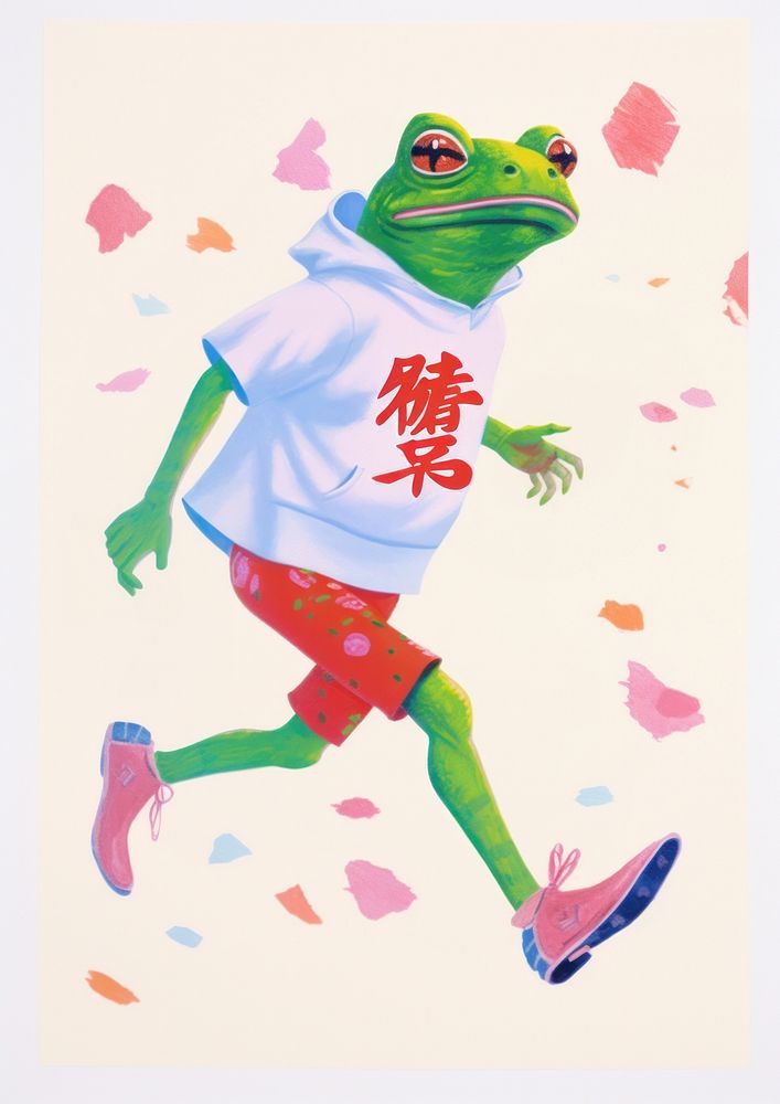 Frog art amphibian painting. AI generated Image by rawpixel.