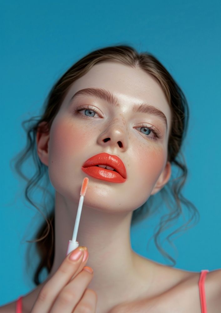 Cosmetic cosmetics lipstick portrait.