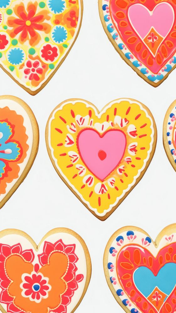  Heart cookies pattern shape food. AI generated Image by rawpixel.