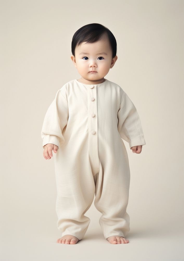 Cream pajamas  baby portrait fashion.