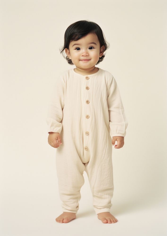 Cream pajamas  baby innocence happiness.