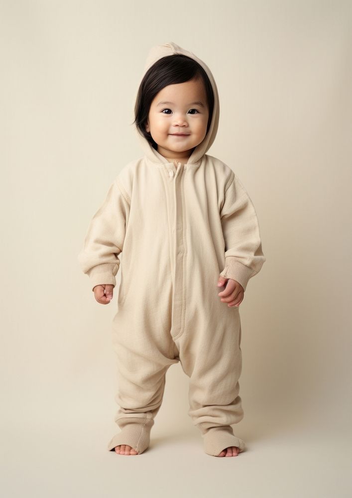Cream pajamas  baby portrait photo.