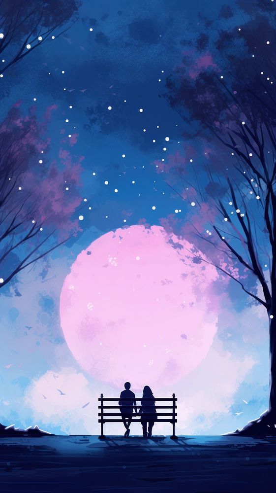  Romantic mobile wallpaper astronomy outdoors nature. AI generated Image by rawpixel.