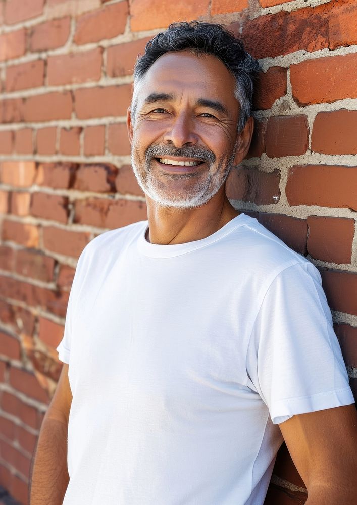 Hispanic 50 years old man portrait clothing apparel.