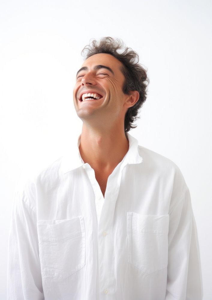 Man laughing person smile.