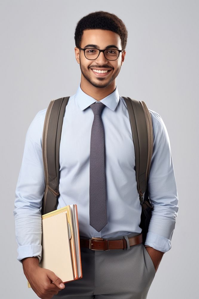 Smart arab guy glasses smiling shirt. AI generated Image by rawpixel.