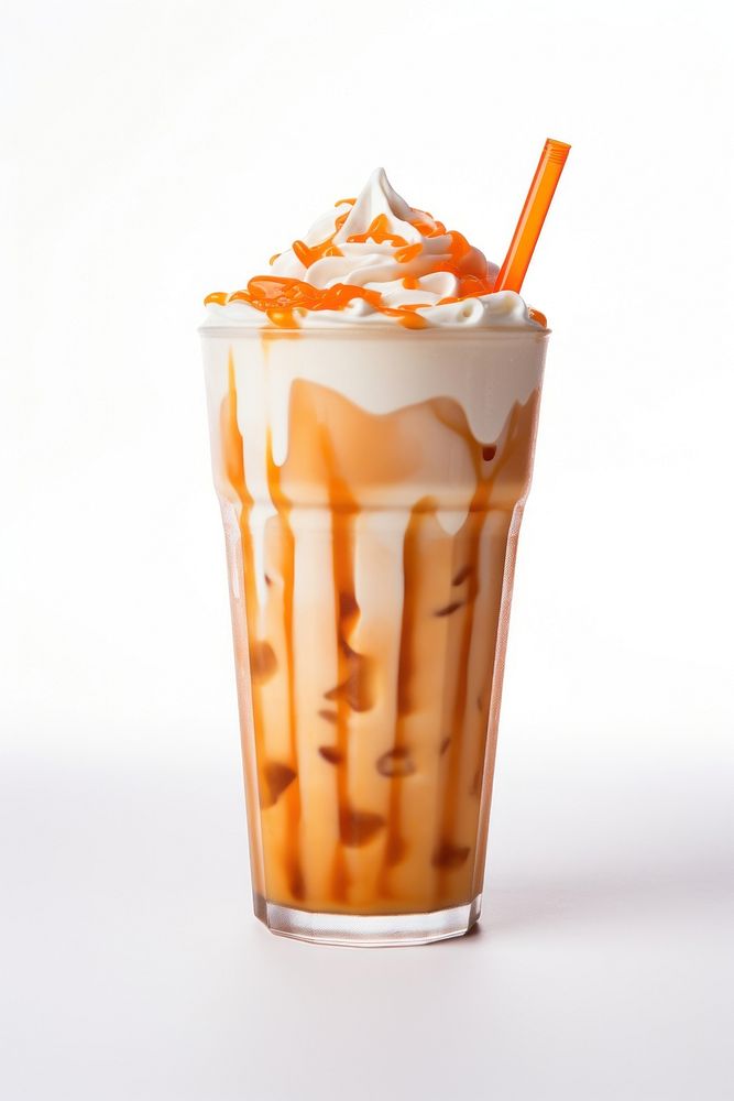 Thai tea milkshake smoothie dessert drink.