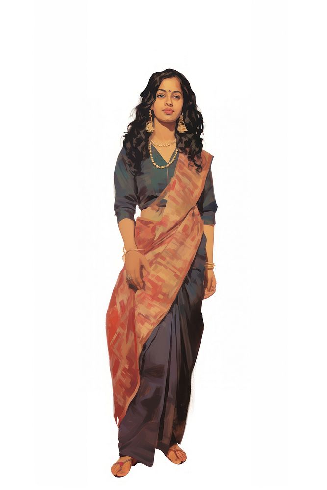 Portrait adult woman sari.