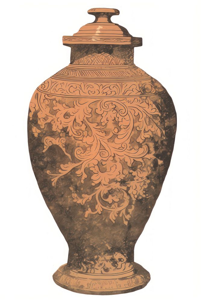Illustration of a vase pottery urn jar.