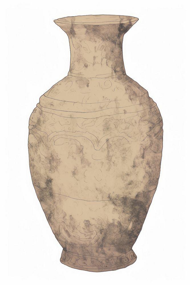 Illustration of a vase porcelain pottery urn.