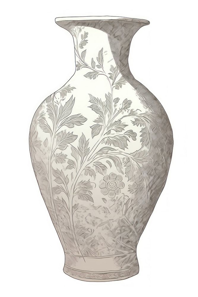 Illustration of a vase porcelain pottery art.