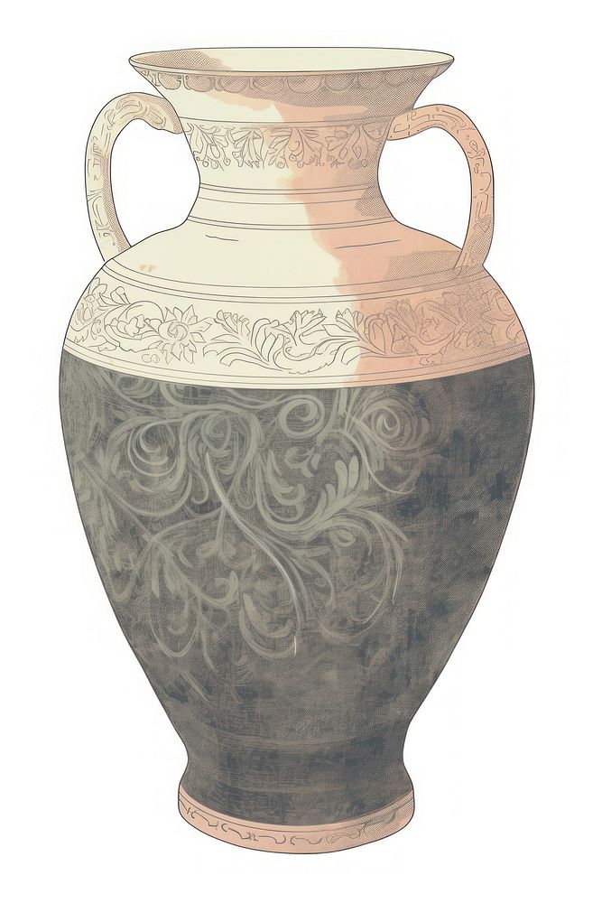 Illustration of a vase pottery urn jar.