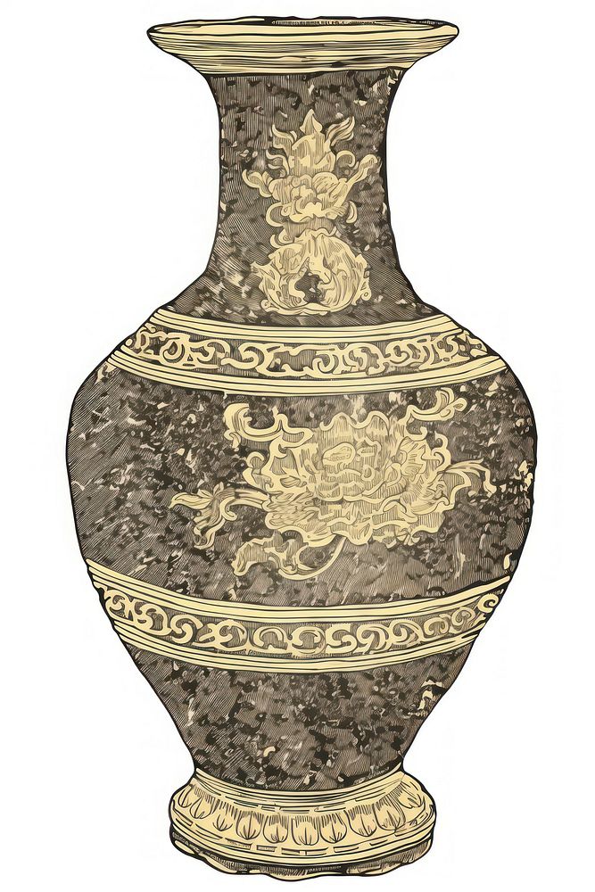 Illustration of a vase porcelain pottery art.