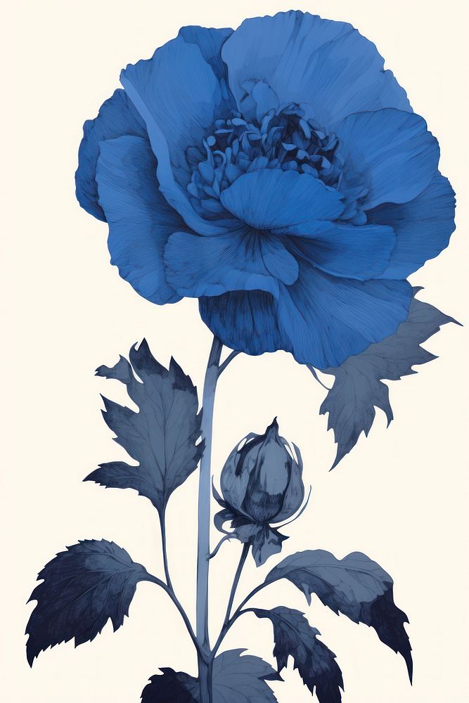 Illustration of a blue flower plant inflorescence fragility.