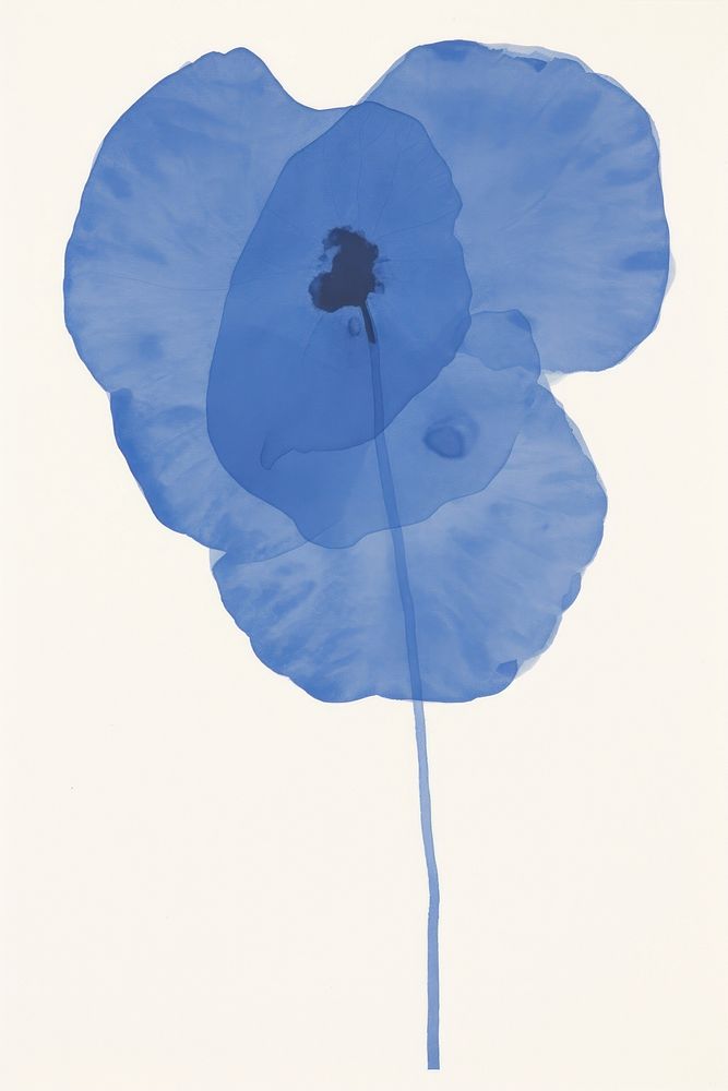 Illustration of a Blue pea petal plant blue.