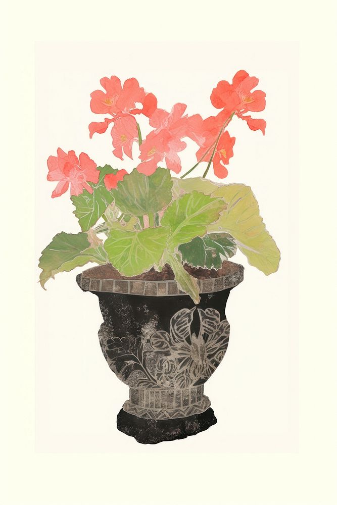 Illustration of a Flower Pot flower plant leaf.