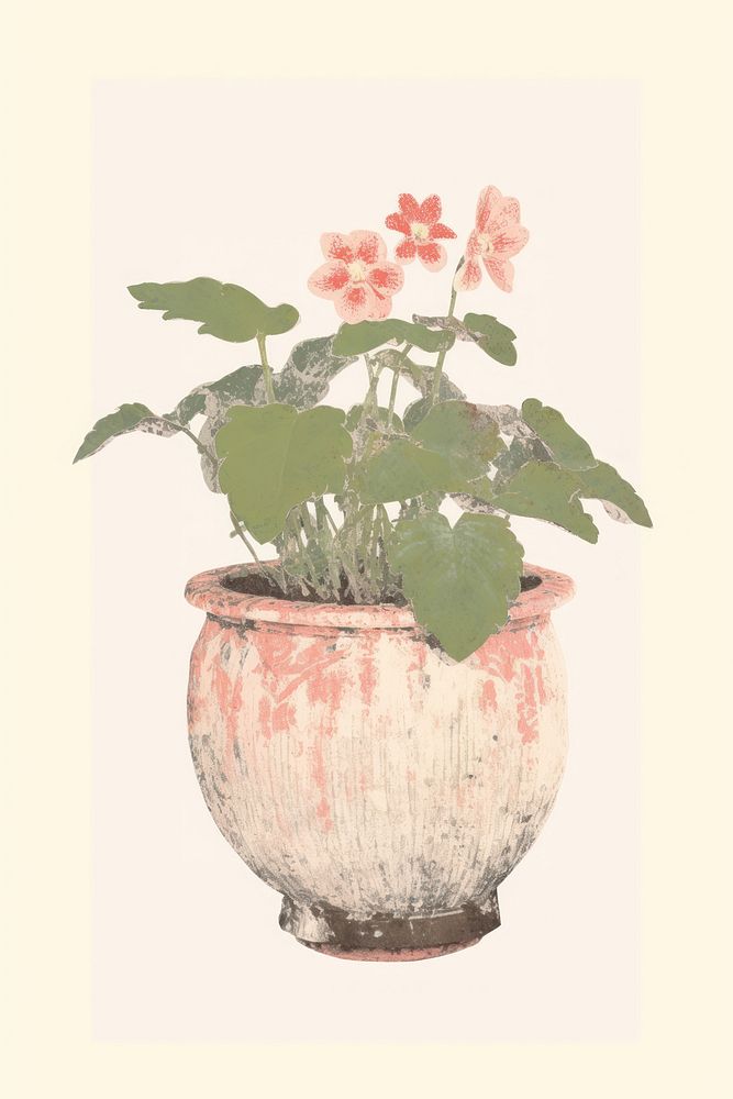 Illustration of a Flower Pot flower plant houseplant.