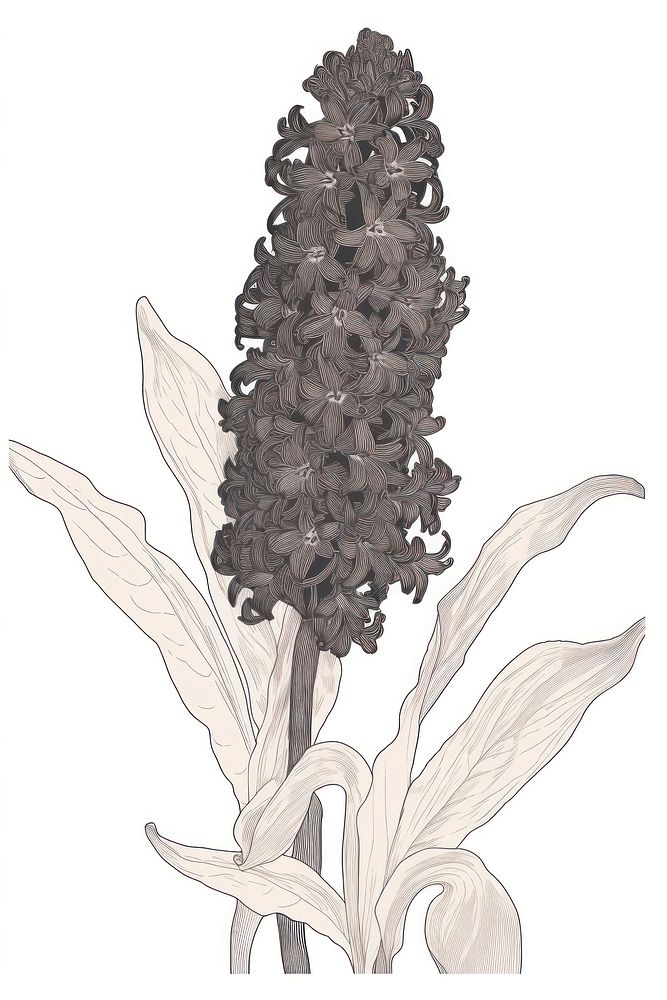 Illustration of a Hyacinth drawing flower sketch.