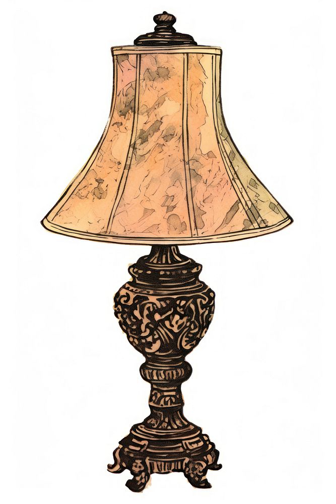 Illustration of a lamp lampshade white background decoration.