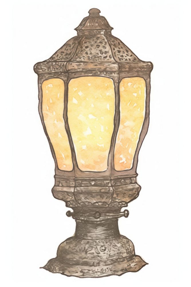 Illustration of a lamp lantern white background architecture.