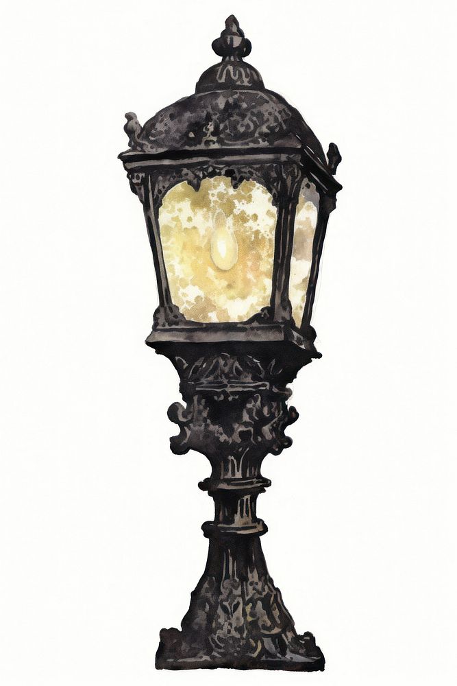 Illustration of a lamp white background architecture lighting.