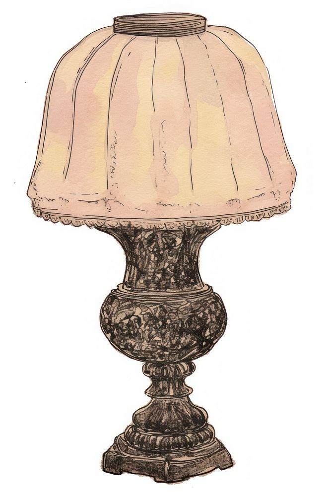 Illustration of a lamp lampshade white background architecture.