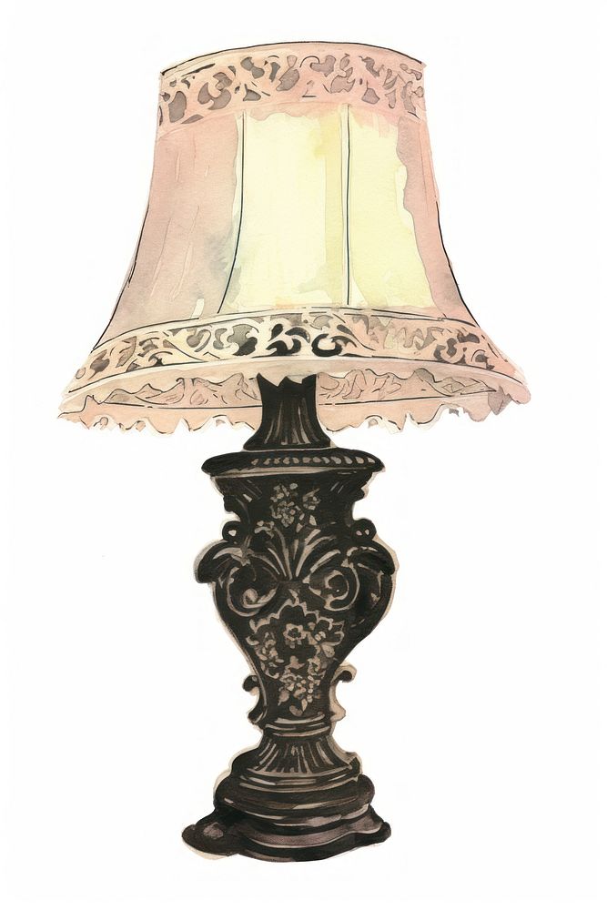 Illustration of a lamp lampshade white background architecture.