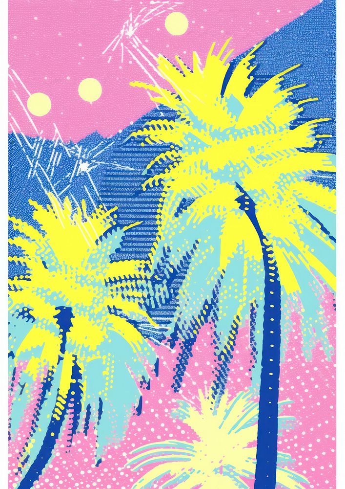 Comic of palm tree backgrounds outdoors pattern.
