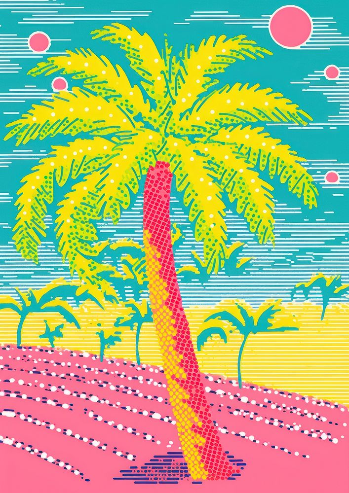 Comic of palm tree backgrounds outdoors plant.