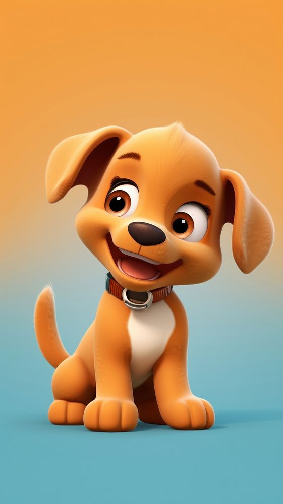  3D cartoon puppy dog toy animal. AI generated Image by rawpixel.