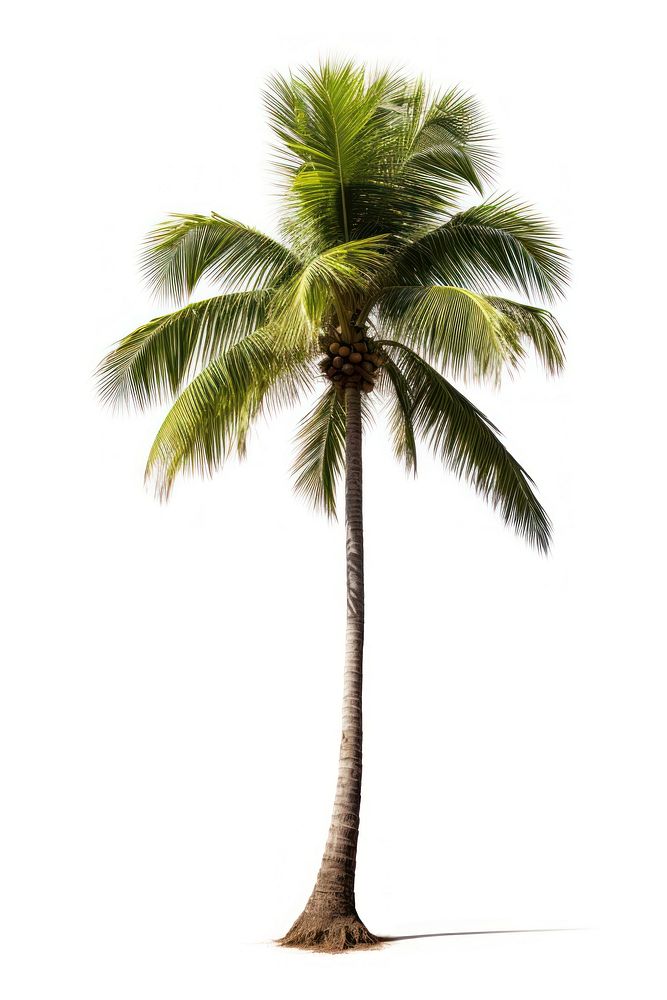 Coconut palm tree plant white background tranquility. AI generated Image by rawpixel.