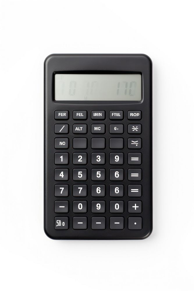 Black calculator white background mathematics electronics. AI generated Image by rawpixel.