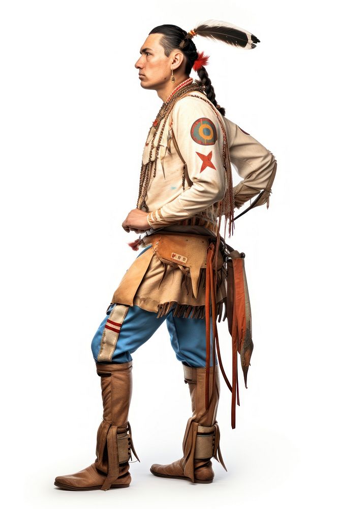 Native american costume adult white background. AI generated Image by rawpixel.