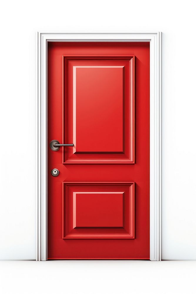 Red door white background architecture protection. AI generated Image by rawpixel.