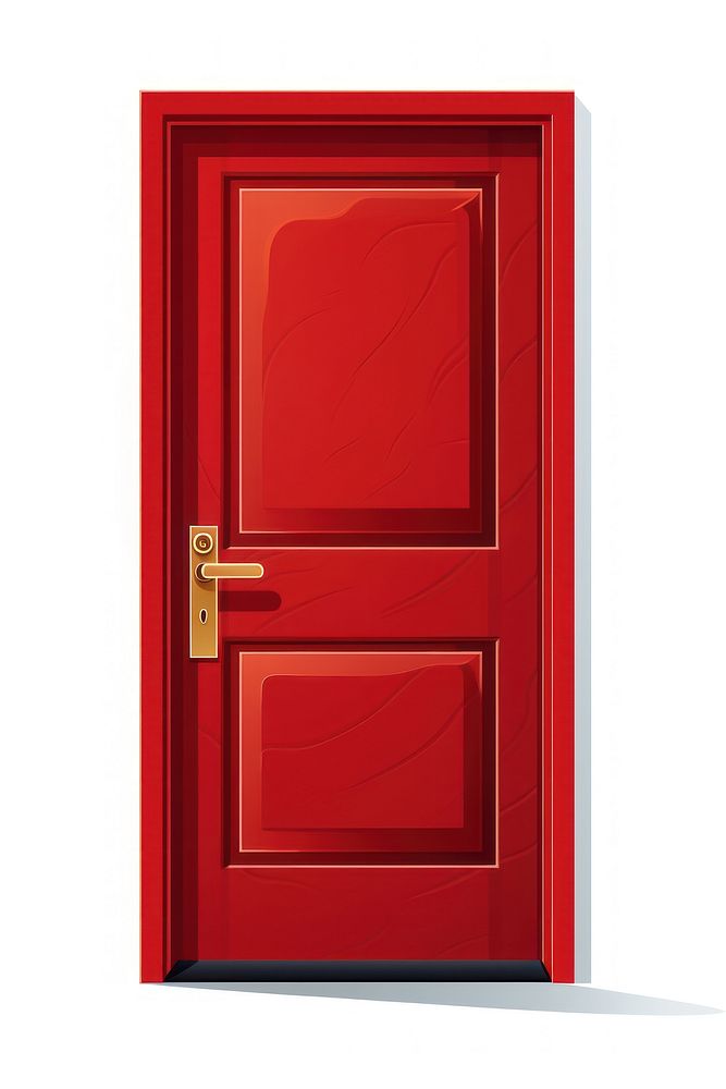 Red door mailbox white background architecture. AI generated Image by rawpixel.