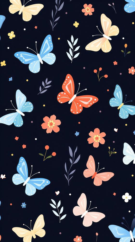 Pattern backgrounds butterfly wallpaper. AI | Premium Photo