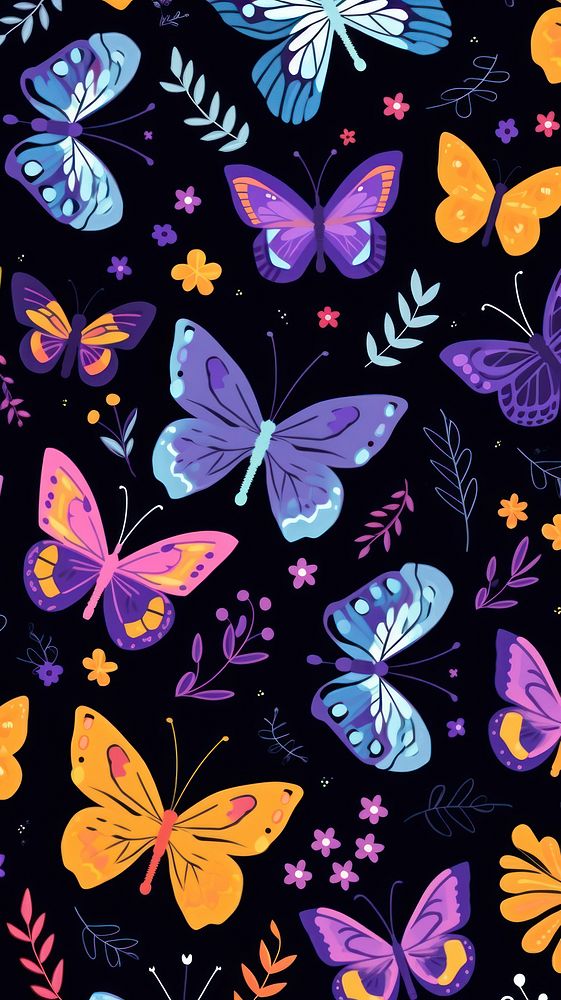  Butterfly pattern backgrounds graphics. AI generated Image by rawpixel.