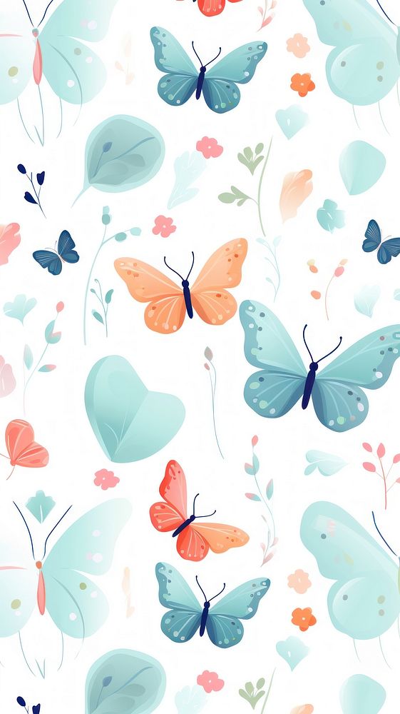  Butterfly pattern backgrounds wallpaper. AI generated Image by rawpixel.