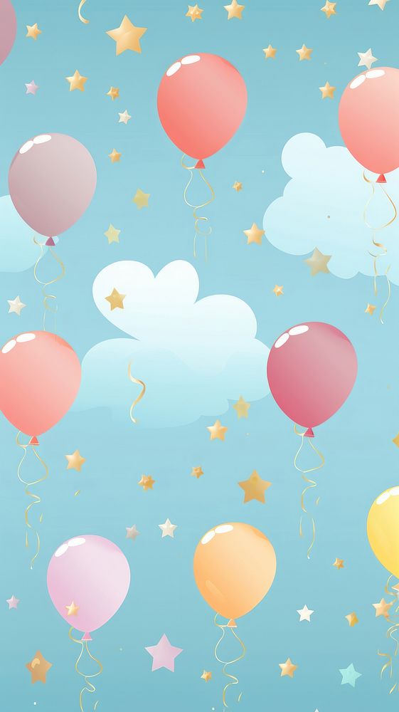  Balloon celebration anniversary backgrounds. AI generated Image by rawpixel.