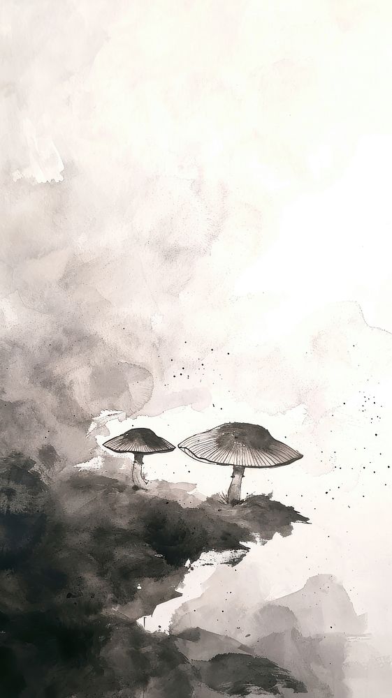 Mushroom painting drawing sketch.