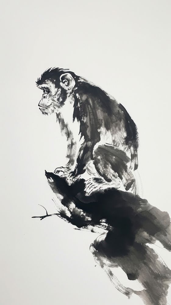 Monkey wildlife drawing mammal.