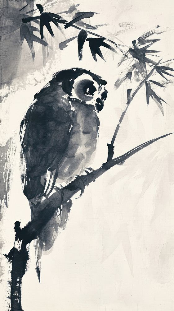 Owl painting drawing animal.