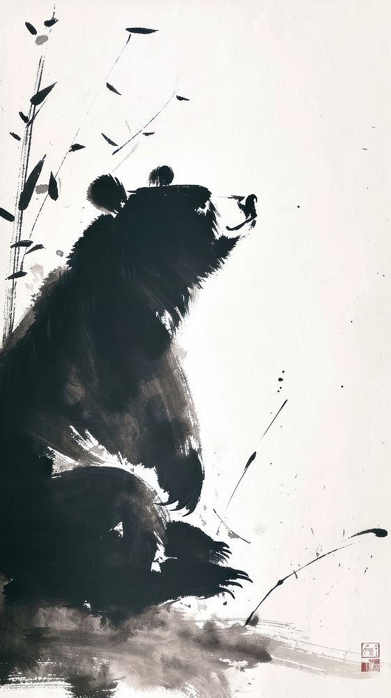 Bear painting bear wildlife.